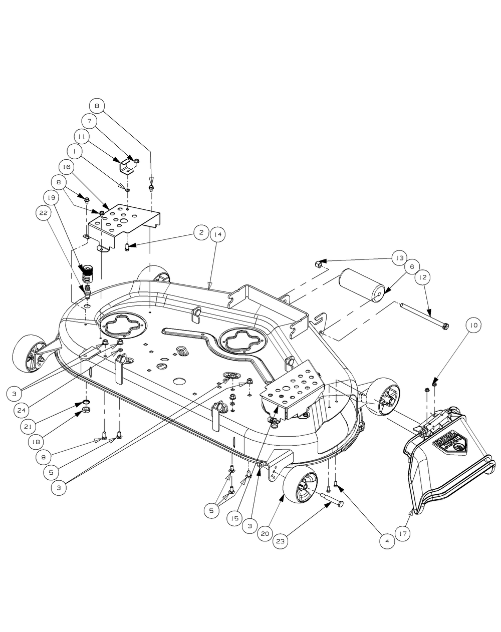 Mower Deck 44 Diagram and Parts List for Z-FORCE44 17AH3AGL-17AH3AGL709-17AH3AGL710 Cub Cadet Lawn Tractor